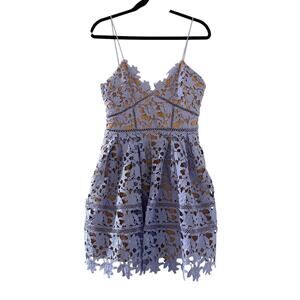 Self-Portrait Azaelea Lace Mini Dress in Baby Blue sz US 8